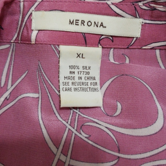 100% Pink Silk blouse...size XL ladies - Picture 4 of 12